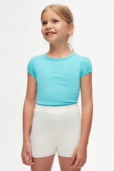 LOVETTI Ecru Girl's Plain Basic Dance Shorts