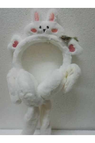 İLHANLAR Plush Earmuff Beanie Hat with Lightless Moving Sound and Playful Ears 6~14 Years