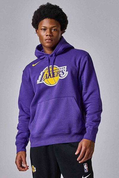 Nike Суичър с качулка от клуба Лос Анджелис Лейкърс