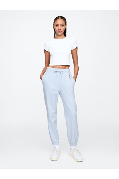 GAP Kadın Açık Mavi Logo Fleece Jogger Eşofman Altı