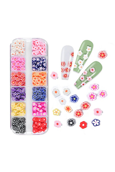 Nail Master 12 Model Mini Çiçek Tırnak Süsleme Pulları