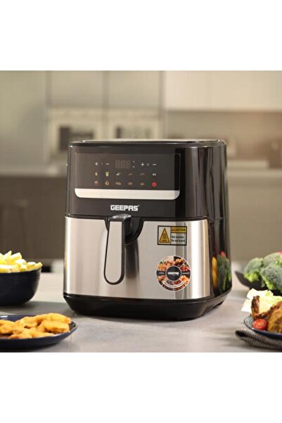 Geepas مقلاة هوائية رقمية - سعة 9.2 لتر، مؤقت 60 دقيقة/ تقنية الدوامة، 10 برا...