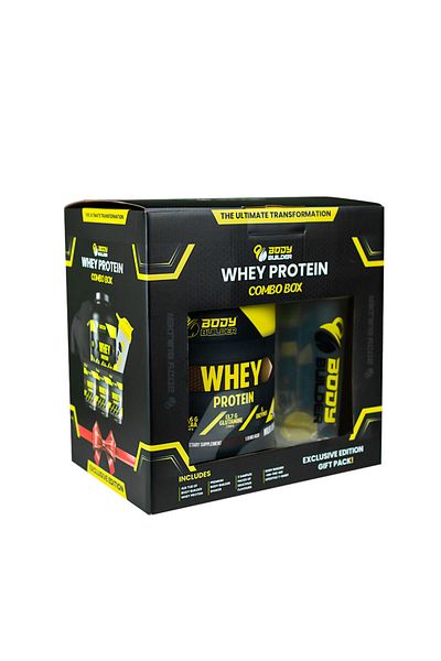 Body Builder Whey Protein, Milk Chocolate, 4 LB Combo Box