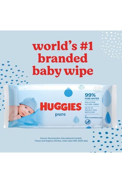 Huggies هجيز - مناديل مبللة نقية 99% - 560 منديل - 10 عبوات * 56 منديل