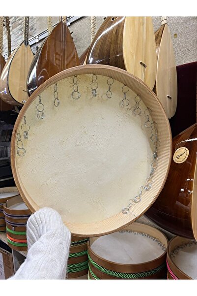 NOTA MÜZİK Halkalı Hayvan (KEÇİ) Derisi Bendir 41-42 Cm -kılıflı