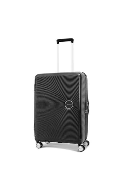 American Tourister CURIO 55cm Hard Shell Luggage – Black with TSA Lock