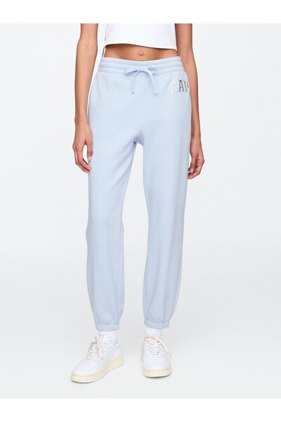 GAP Kadın Açık Mavi Logo Fleece Jogger Eşofman Altı