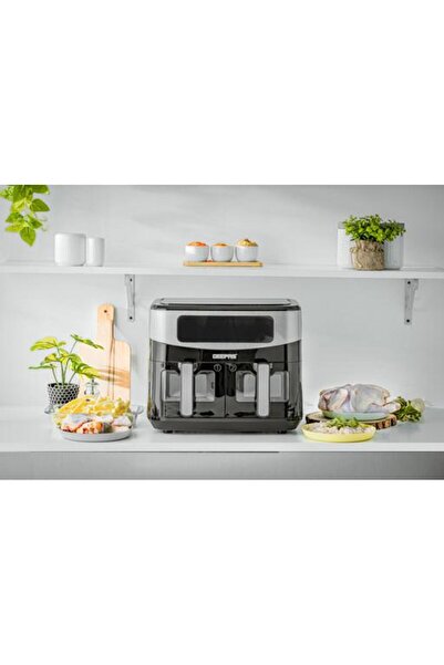 Geepas مقلاة هوائية رقمية بسلة مزدوجة سعة 9 لتر - مزودة بتقنية القلي الهوائي ...