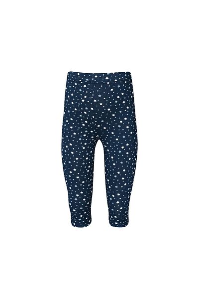 LOVETTI Dark Navy Blue Little Stars Girl's Patterned Knee Length Leggings Capri