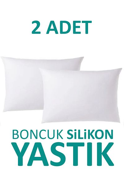 SUVAY 2 Pcs Antiallergic Beads Silicone Pillow Cotton Case 700 Grams