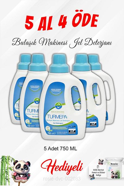 Turmepa Dishwasher Detergent 750 ml Buy 5 Get 4 Rosie Cotton