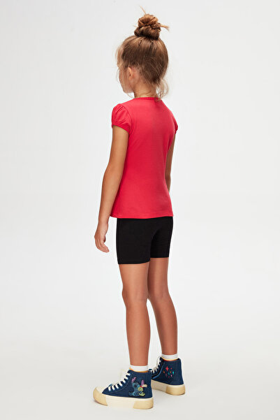 LOVETTI Girl'S - DarK fuchSia zero Collar and Watermelon Sleeve T-Shirt