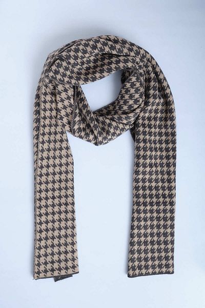 Sebir Moda Houndstooth Patterned Knitwear Scarf