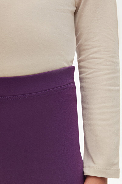 LOVETTI Mor Kız Çocuk Düz Basıc Dans Şortu