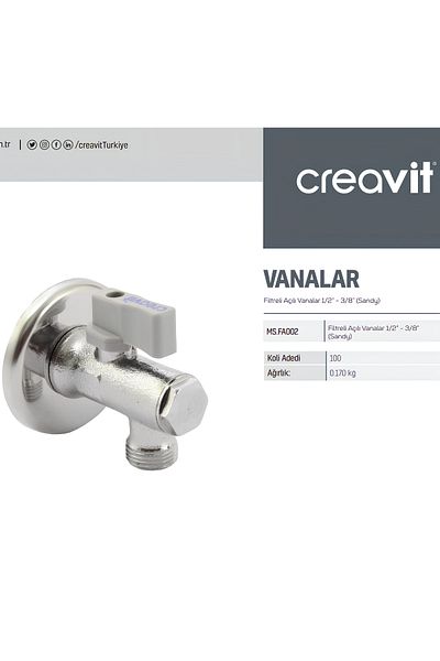 Creavit 1/2 - 3/8'' Sand Intermediate Faucet with Filter Fa002