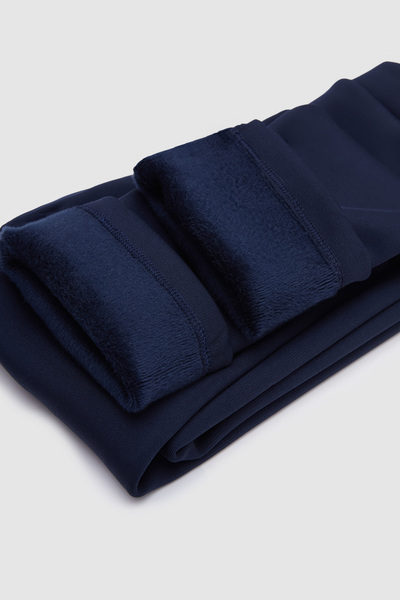 LOVETTI Σκούρο μπλε βελούδινο χειμερινό καλσόν για κορίτσια, εξαιρετικά παχύ