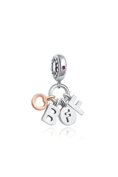 Fubena Best Friend Forever Sallantılı Gümüş Charm