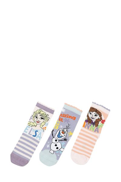 Frozen ELSA LINE 3 LU G-4PR LILA MULTI Socken für Mädchen