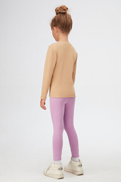 LOVETTI Γαλακτοκομικό καφέ Basic χειμερινό μακρυμάνικο μπλουζάκι για κορίτσια