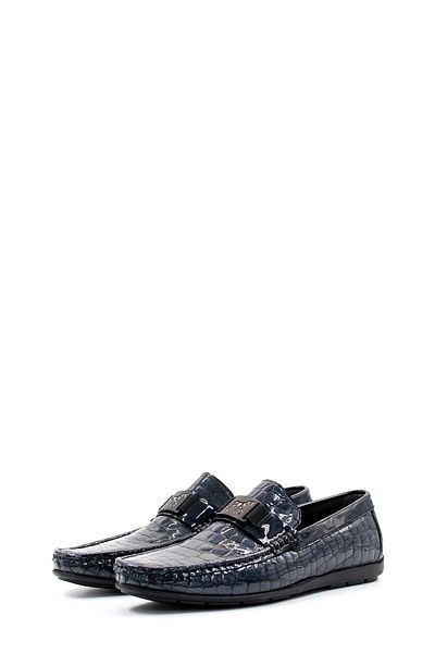 Ayakkabıhane Inside and Outside Genuine Leather Dark Blue Patent Leather Men's Loafer Shoes Ah 082781312199