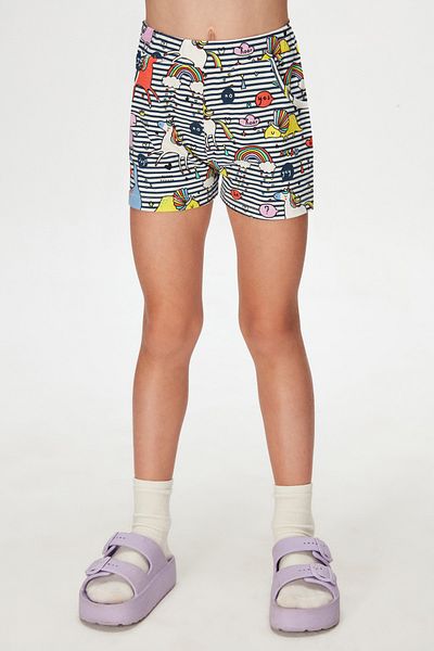 LOVETTI Rainbow Unicorn Patterned PocKet Shorts for Girls