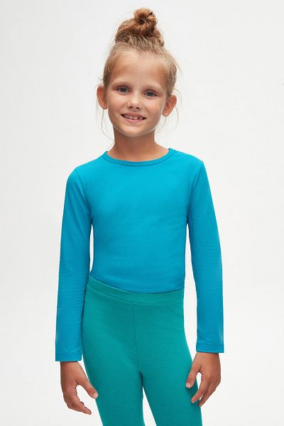 LOVETTI Petrol Colored Basic Girl's Knee-length Leggings and Capri Set