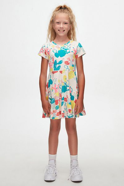 LOVETTI Girl's Patterned Short Sleeve Dress