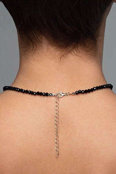 New Obsessions Black Crystal Stone Choker Chocker Necklace