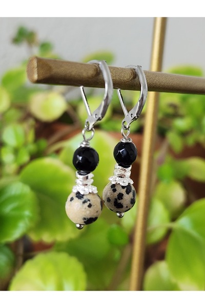 Home أقراط من حجر الجاسبر والعقيق الصلب