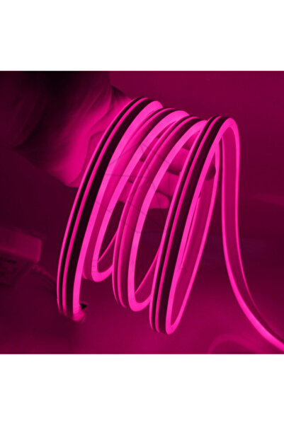 Ema Dükkan 50 Metre Pembe 220 Volt Neon Led Tak Çalıştır Esnek Şerit Neon Led...