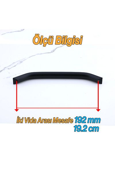 Badem10 Mâner din metal negru Şahin 192 mm - 19,2 cm Mobilier Bucătărie Sertar Dulap Mânere dulap Mâner