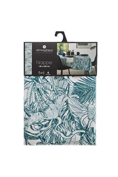 Atmosphera Stain-Resistant Jungle Print Tablecloth 140 x 240cm