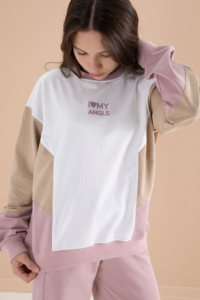 Cansın Mini Σετ αθλητικής φόρμας για κορίτσια Crew Neck Pink Angels - 19974