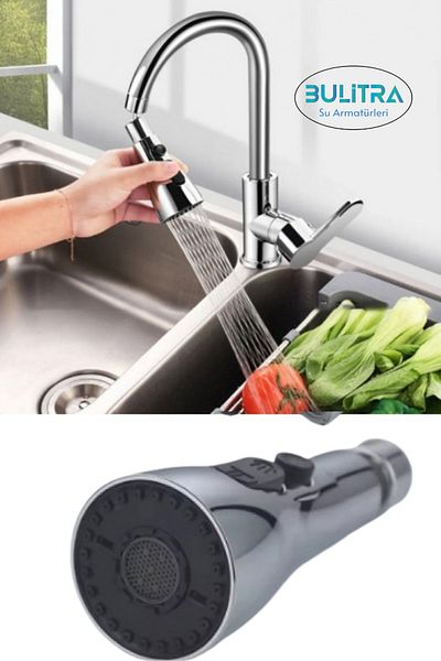 BULİTRA Su Armatürleri 1 Piece 3-Function Metalic Faucet - Mod Swivel Head