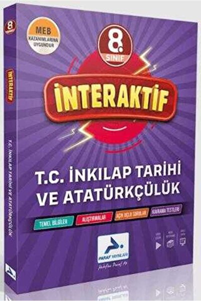 paraf yayınları 8. Sınıf İnteraktif T.C. İnkılap Tarihi ve Atatürkçülük Soru ...