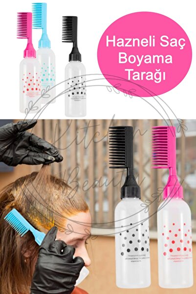 Kitchen Beauty Taraklı Saç Boyama Şişesi Saç Bakım Yağı Pratik Uygulama Tarağ...