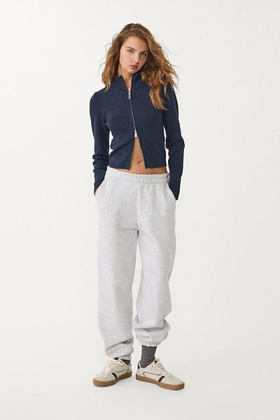Stradivarius Fitted knit cardigan with zip