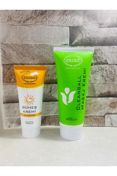 Ersağ Ersağ Cleanball Massage Cream 200ml Sunscreen 100ml Set of Two Asf