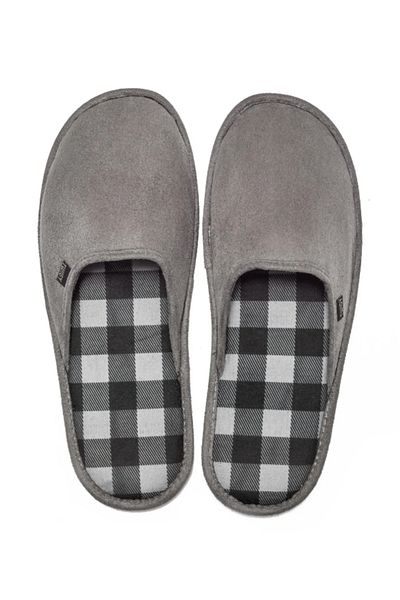 Twigy Γκρι Keep Warm Pro Square Ανδρικές Χειμερινές Παντόφλες Σπιτιού AA0597