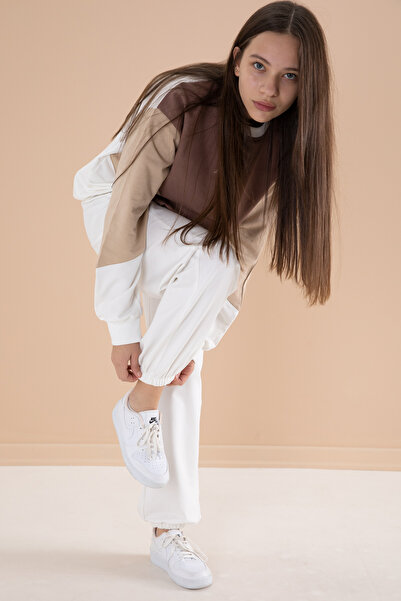 Cansın Mini Σετ φόρμας για κορίτσια Ecru Angels Crew Neck - 19977