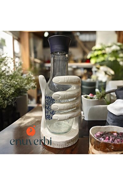 Enuverbi Ev Dekorasyon El Şişelik Dekor Biblo - Beyaz (20x12,5cm)