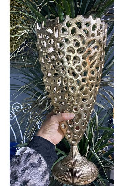 Vitale Metal Perforated Champagne Vase 12*21*43 cm