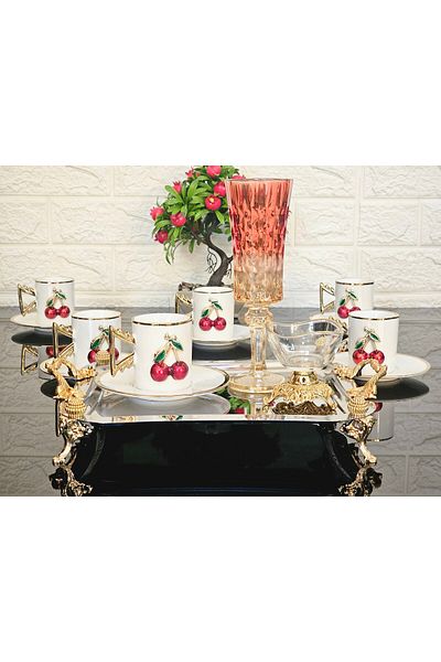 atabey home collection 2 قطعة صينية القهوة والشاي والعرض صينية مستطيلة إيطالية مقاس 26 سم بمقابض