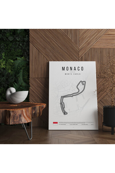 Pegziz Monaco Formula 1 Pisti Sanatsal Kanvas Tablo F1 Sanatsal Minimalist Du...