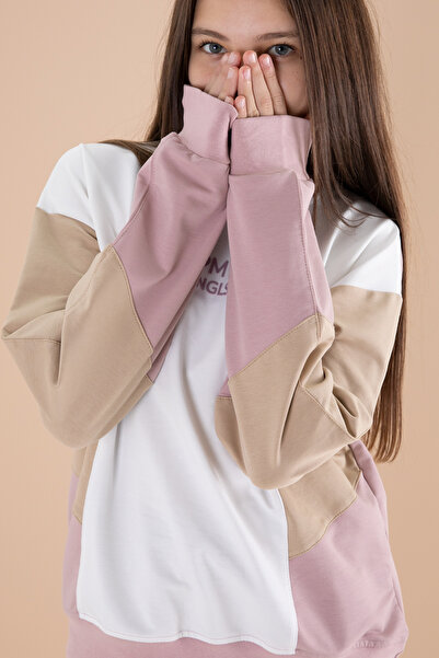 Cansın Mini Σετ αθλητικής φόρμας για κορίτσια Crew Neck Pink Angels - 19974