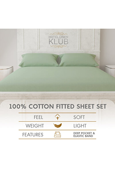 Hotel Linen Klub 350TC Cotton 3-Piece King Fitted Sheet Set - Luxury and Hotel Quality, Deep Pocket for a Perfect Fit