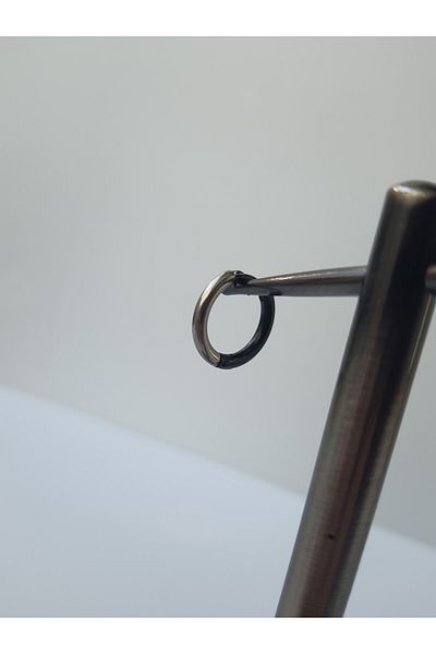 kurukafagift 10 mm Stainless Steel Hoop Earrings - Silver and Black Pieces Selling Single