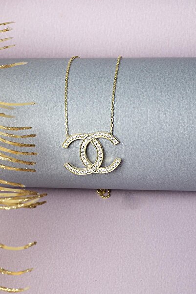 BY BARUN SİLVER C Kolye Zirkon Taşlı Kolye 925 Ayar Gümüş Kolye