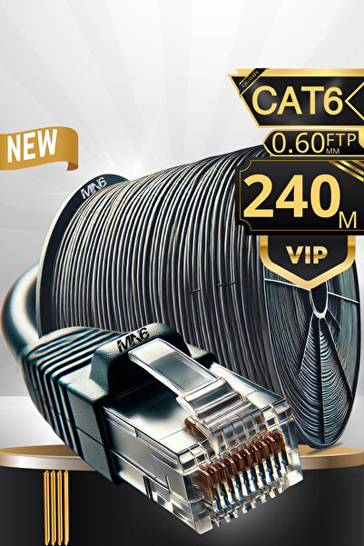 MN6 M108XF 240 Metre Internet Kablosu/FTP0.60mm Cat6 Iki Kat Korumalı/iç Dış ...