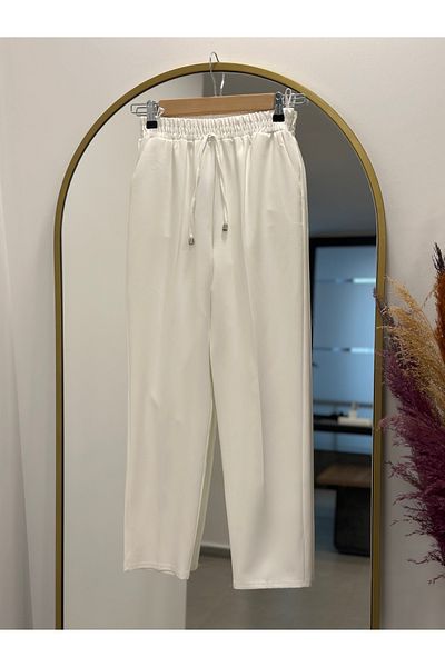 Ebrar Store Asian Carrot Leg Trousers-Mt1444 White